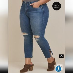 Straight classic denim high-rise jeans